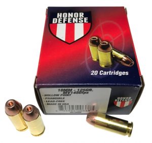 10mm Auto Ammunition (Honor Defense) 125 grain 20 Rounds