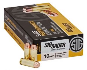 10mm Auto Ammunition (Sig Sauer) 180 grain 50 Rounds