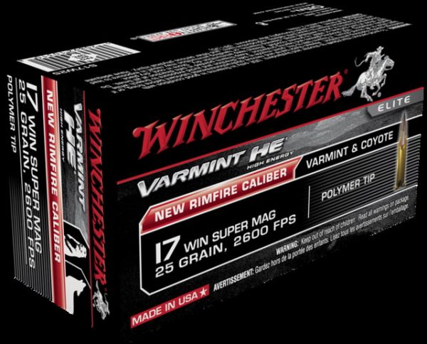 .17 Winchester Super Magnum Ammunition (Winchester) 25 grain 50 Rounds