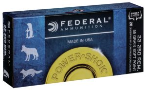 .22-250 Remington Ammunition (Federal Premium) 55 grain 20 Rounds