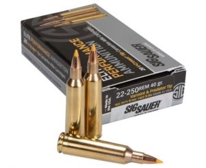 .22-250 Remington Ammunition (Sig Sauer) 40 grain 20 Rounds