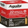 .22 Long Rifle Ammunition (Aguila Ammunition) 38 grain 250 Rounds