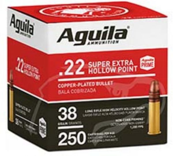 .22 Long Rifle Ammunition (Aguila Ammunition) 38 grain 250 Rounds