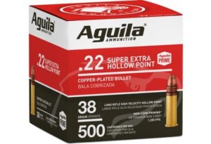 .22 Long Rifle Ammunition (Aguila Ammunition) 38 grain 500 Rounds