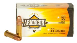 .22 Long Rifle Ammunition (Armscor Precision Inc) 40 grain 50 Rounds