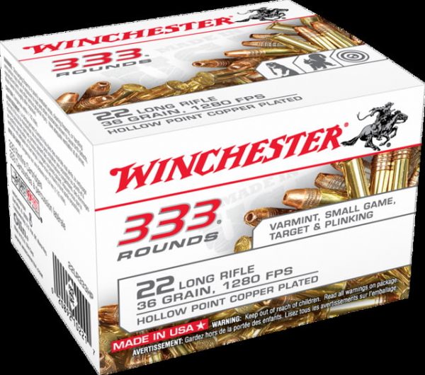 .22 Long Rifle Ammunition (Winchester) 36 grain 333 Rounds