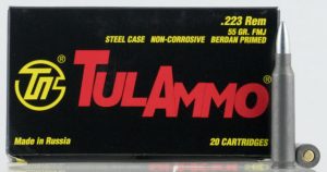 .223 Remington Ammunition (TulAmmo) 55 grain 20 Rounds