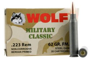 .223 Remington Ammunition (Wolf Ammo) 62 grain 500 Rounds