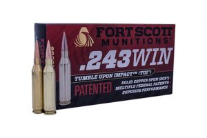 .243 Winchester Ammunition (Fort Scott Munitions) 70 grain 20 Rounds