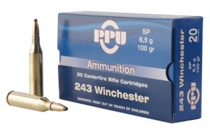 .243 Winchester Ammunition (PPU) 100 grain 20 Rounds