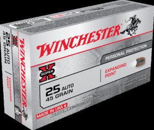 .25 ACP Ammunition (Winchester) 45 grain 50 Rounds