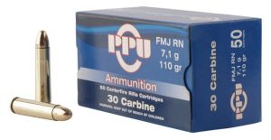 .30 Carbine Ammunition (PPU) 110 grain 50 Rounds