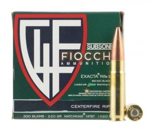 .300 AAC Blackout Ammunition (Fiocchi) 220 grain 25 Rounds