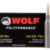 .308 Winchester Ammunition (Wolf Ammo) 145 grain 500 Rounds