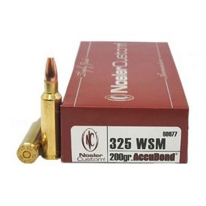 .325 Winchester Short Magnum Ammunition (Nosler) 200 grain 20 Rounds