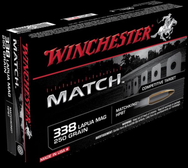 .338 Lapua Magnum Ammunition (Winchester) 250 grain 20 Rounds