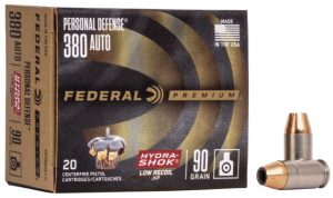 .380 ACP Ammunition (Federal Premium) 90 grain 20 Rounds