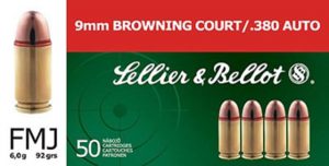 .380 ACP Ammunition (Sellier & Bellot) 92 grain 50 Rounds