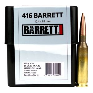 .416 Barrett Ammunition (Barrett) 452 grain 10 Rounds