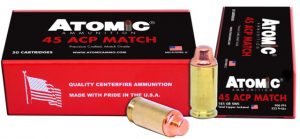 .45 ACP Ammunition (Atomic Ammunition) 185 grain 50 Rounds