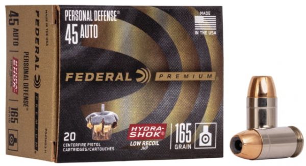 .45 ACP Ammunition (Federal Premium) 165 grain 20 Rounds