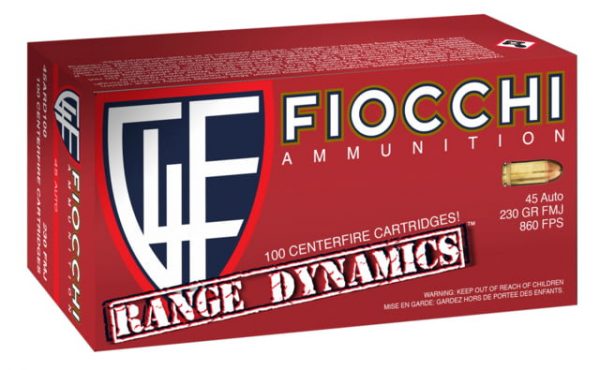 .45 ACP Ammunition (Fiocchi) 230 grain 100 Rounds