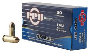 .45 ACP Ammunition (PPU) 230 grain 50 Rounds