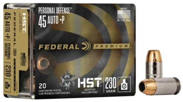 .45 ACP +P Ammunition (Federal Premium) 230 grain 20 Rounds