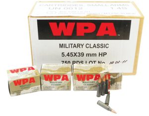 5.45x39mm Ammunition (Wolf Ammo) 55 grain 750 Rounds