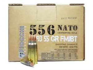 5.56x45mm NATO Ammunition (Fiocchi) 55 grain 420 Rounds