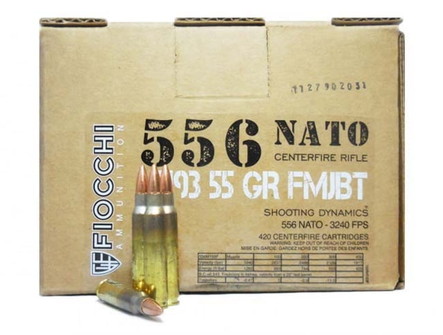 5.56x45mm NATO Ammunition (Fiocchi) 55 grain 420 Rounds - Cheap Bulk ...