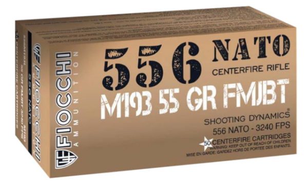 5.56x45mm NATO Ammunition (Fiocchi) 55 grain 50 Rounds