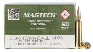 5.56x45mm NATO Ammunition (Magtech) 55 grain 50 Rounds