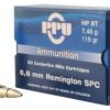 6.8 SPC Ammunition (PPU) 115 grain 20 Rounds