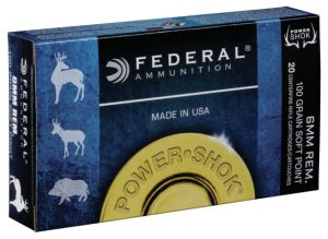 6mm Remington Ammunition (Federal Premium) 100 grain 20 Rounds