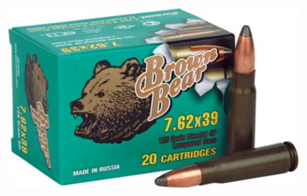 7.62x39mm Ammunition (Brown Bear) 125 grain 500 Rounds