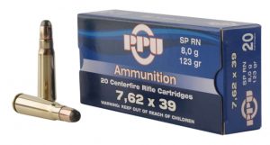 7.62x39mm Ammunition (PPU) 123 grain 20 Rounds