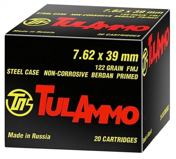 7.62x39mm Ammunition (TulAmmo) 122 grain 100 Rounds