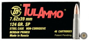 7.62x39mm Ammunition (TulAmmo) 154 grain 40 Rounds