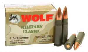 7.62x39mm Ammunition (Wolf Ammo) 124 grain 20 Rounds