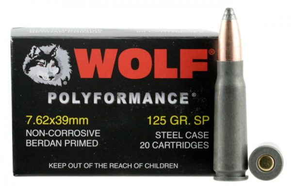 7.62x39mm Ammunition (Wolf Ammo) 125 grain 1000 Rounds