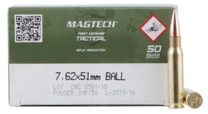 7.62x51mm Ammunition (Magtech) 147 grain 50 Rounds
