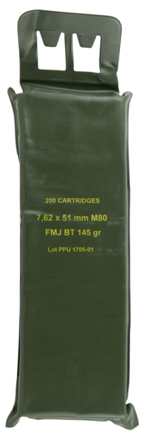 7.62x51mm Ammunition (PPU) 145 grain 200 Rounds