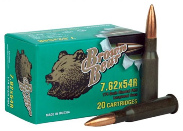 7.62x54mm Russ Ammunition (Brown Bear) 174 grain 20 Rounds