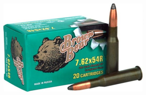 7.62x54mm Russ Ammunition (Brown Bear) 203 grain 20 Rounds