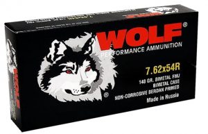 7.62x54mm Russ Ammunition (Wolf Ammo) 148 grain 1000 Rounds