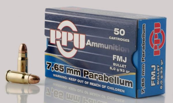 7.65x21mm Parabellum Ammunition (PPU) 93 grain 50 Rounds