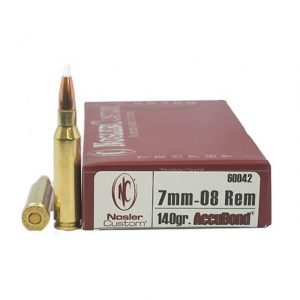 7mm-08 Remington Ammunition (Nosler) 140 grain 20 Rounds