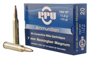 7mm Remington Magnum Ammunition (PPU) 174 grain 20 Rounds