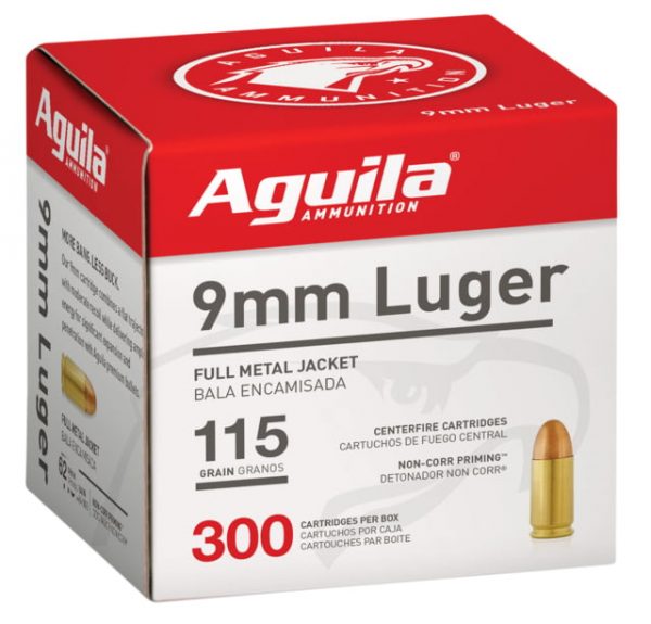 9mm Luger Ammunition (Aguila Ammunition) 115 grain 300 Rounds
